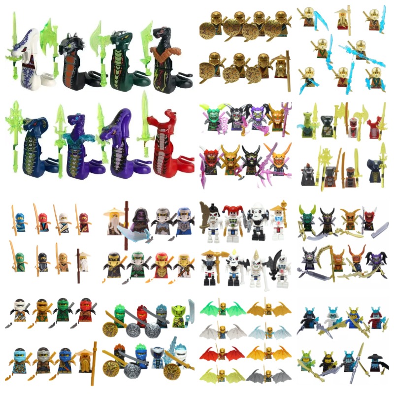 Model Kit Fantasy - 104ピース忍者組み立てブロック人形セット、組み立て式ロールアクション人形DIY組み立てブロック人形おもちゃ、男の子の誕生日プレゼント。