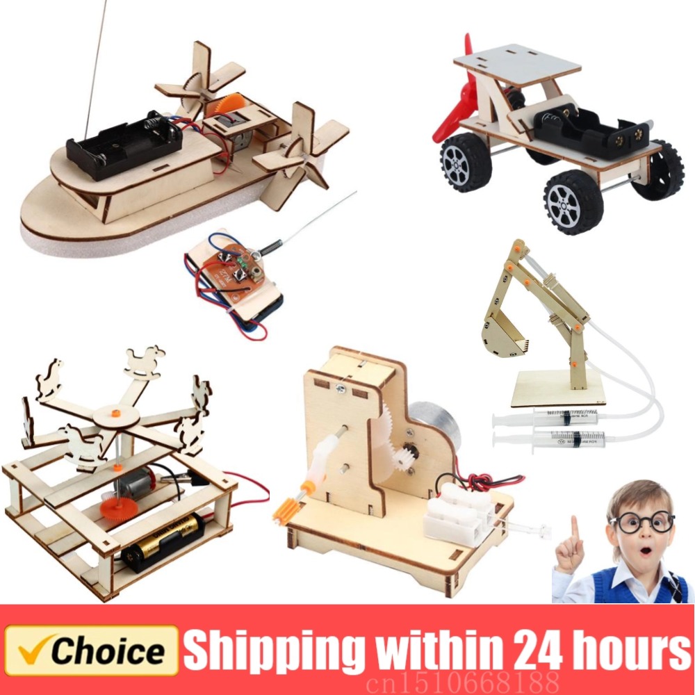 子供のためのDIY木製ボートモデル科学玩具、電気ステム、教育 - Model Kit Fantasy のレビューと価格